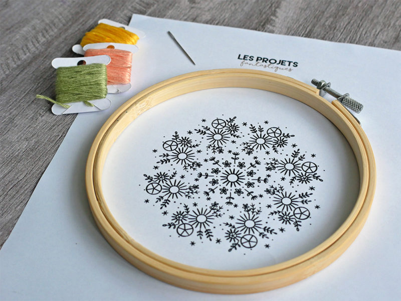 Broderie : mandala de printemps 2023