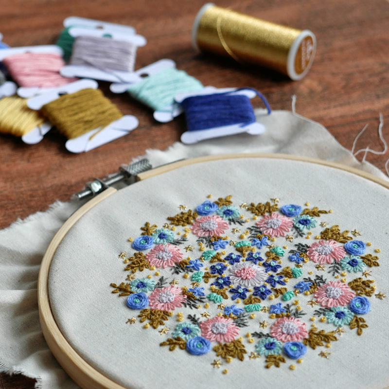 Broderie : mandala de printemps 2023